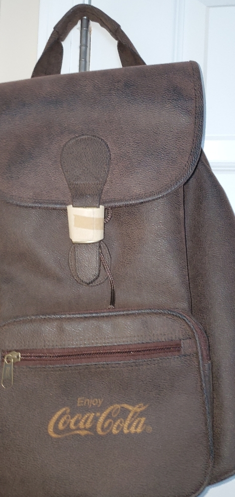 New Men's Coca-Cola Brown leather backpack - Picture 4 of 4